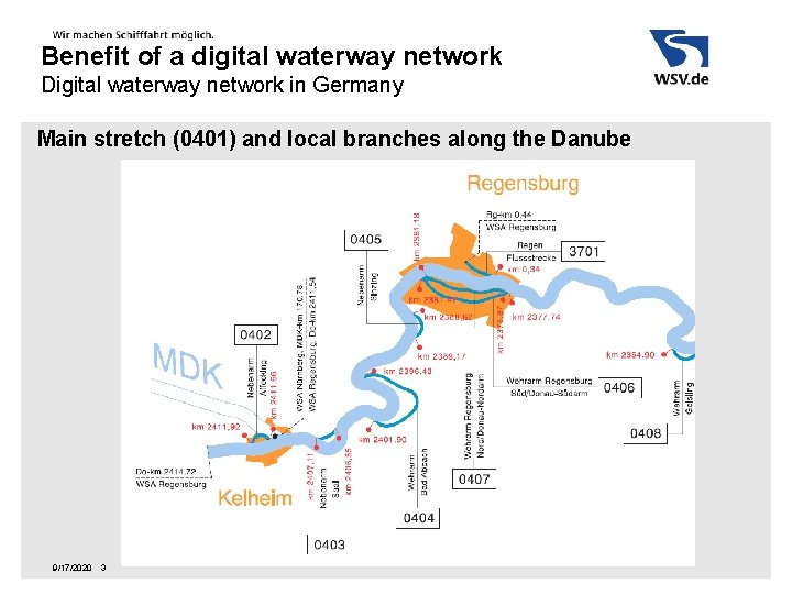 Benefit of a digital waterway network Digital waterway network in Germany Main stretch (0401)