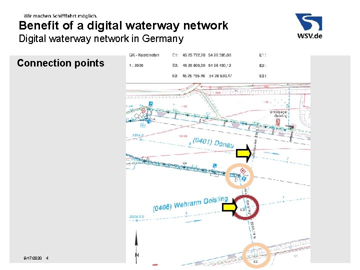 Benefit of a digital waterway network Digital waterway network in Germany Connection points 9/17/2020