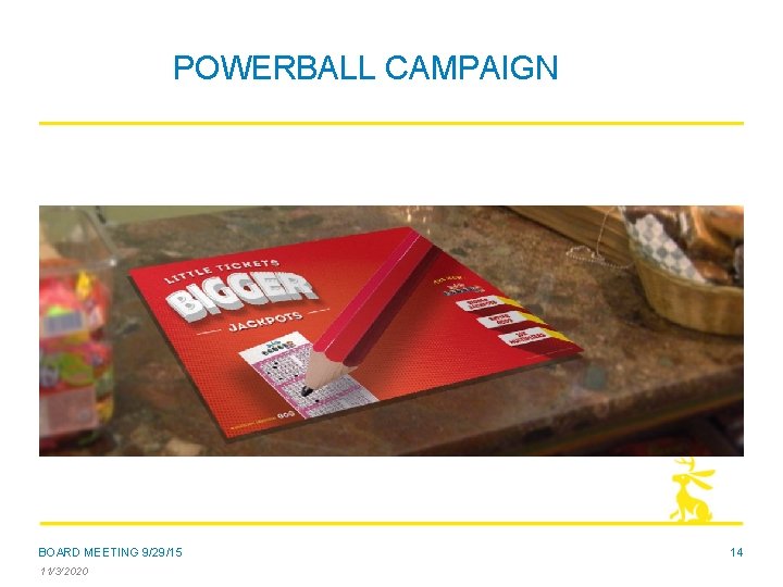 POWERBALL CAMPAIGN BOARD MEETING 9/29/15 11/3/2020 14 