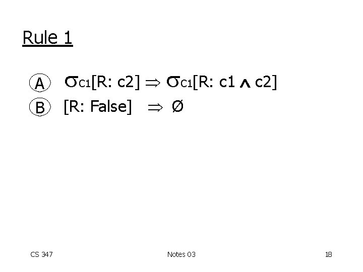Rule 1 A B CS 347 C 1[R: c 2] C 1[R: c 1