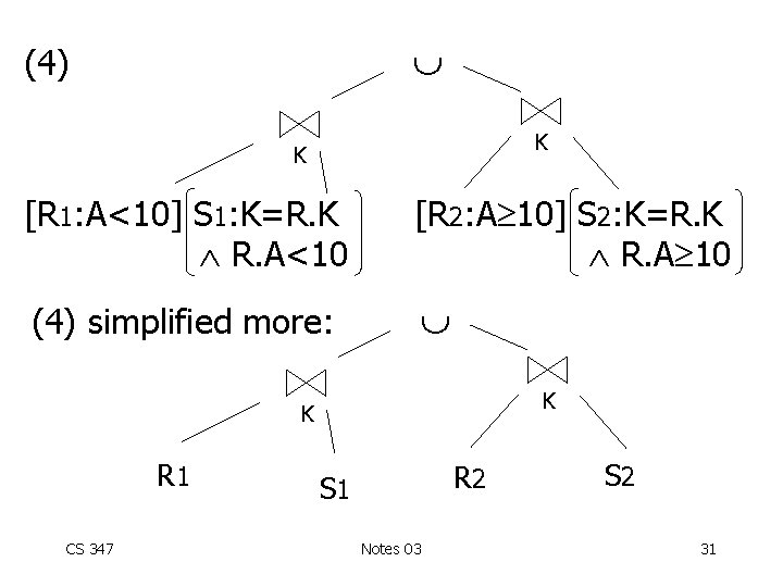  (4) K K [R 1: A<10] S 1: K=R. K R. A<10 [R