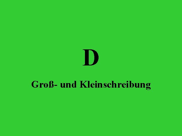 D Groß- und Kleinschreibung 