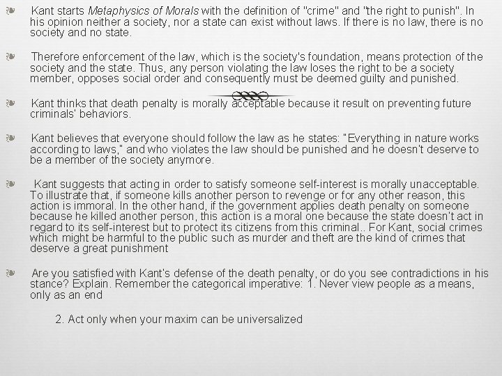 ❧ Kant starts Metaphysics of Morals with the definition of "crime" and "the right