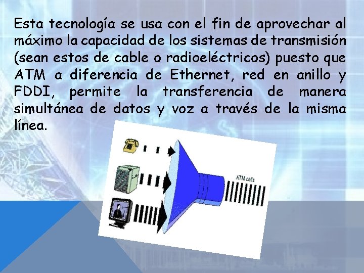 Esta tecnología se usa con el fin de aprovechar al máximo la capacidad de