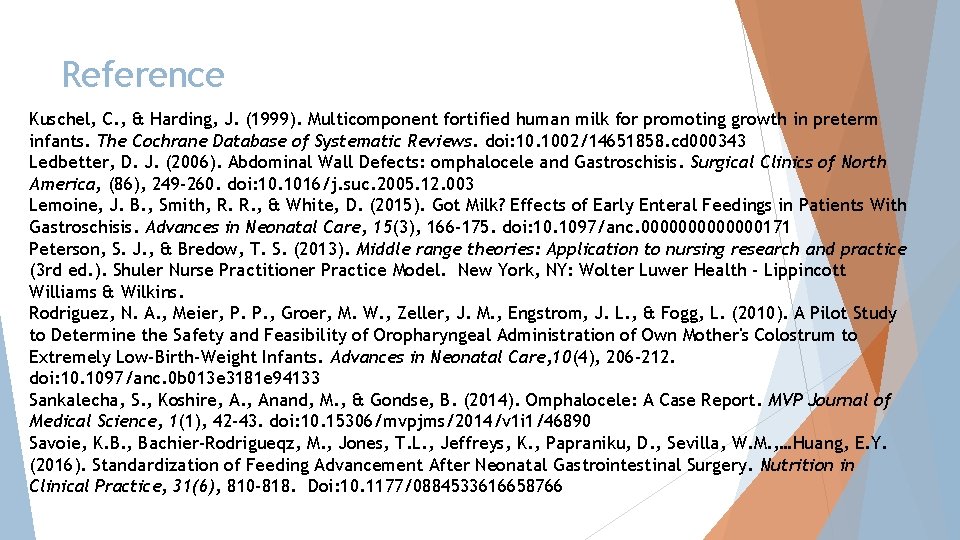 Reference Kuschel, C. , & Harding, J. (1999). Multicomponent fortified human milk for promoting