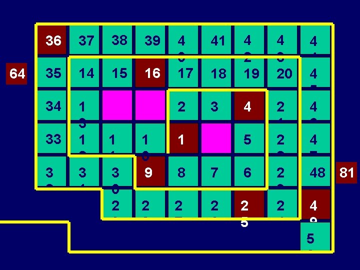 64 36 37 38 39 35 14 15 16 34 1 3 1 2