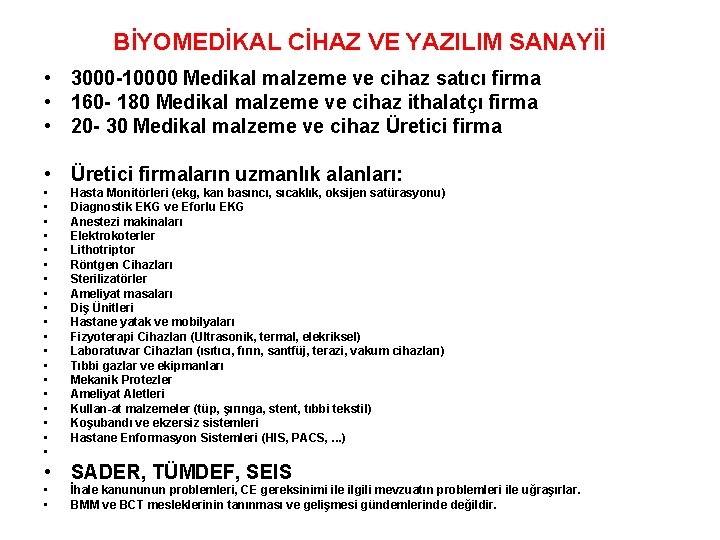 BİYOMEDİKAL CİHAZ VE YAZILIM SANAYİİ • 3000 -10000 Medikal malzeme ve cihaz satıcı firma