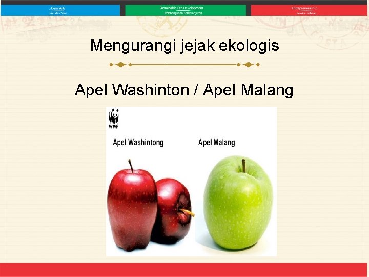 Mengurangi jejak ekologis Apel Washinton / Apel Malang 