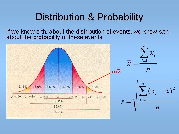 Distribution & Probability If we know s. th. about the distribution of events, we