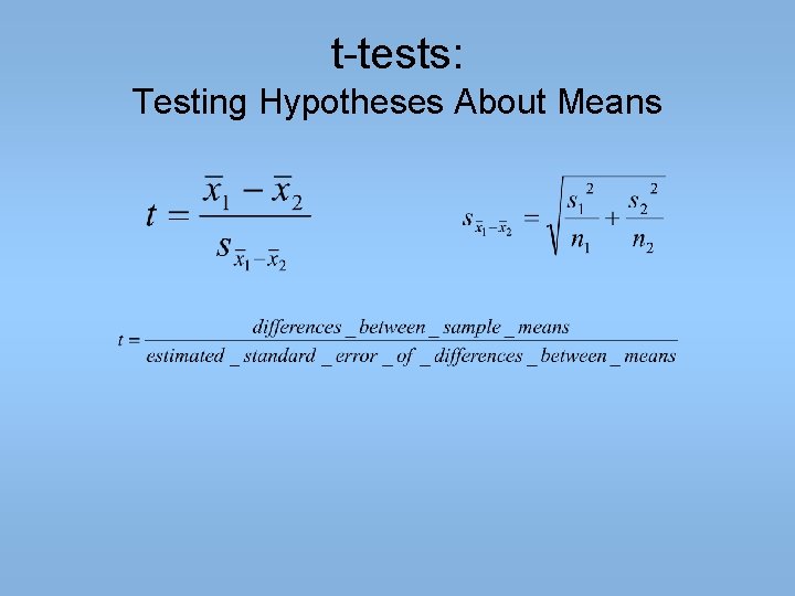 t-tests: Testing Hypotheses About Means 