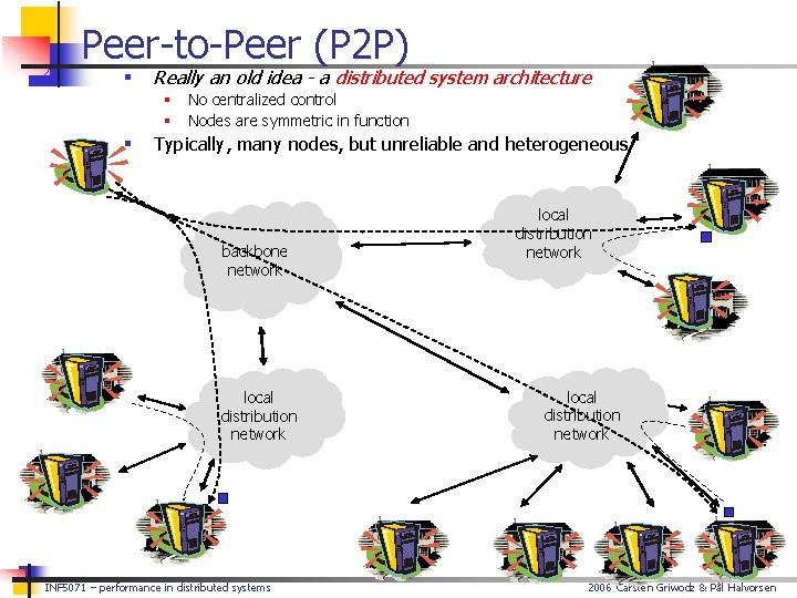 Peer-to-Peer (P 2 P) § Really an old idea - a distributed system architecture