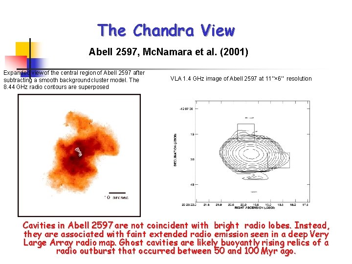 The Chandra View Abell 2597, Mc. Namara et al. (2001) Expanded view of the