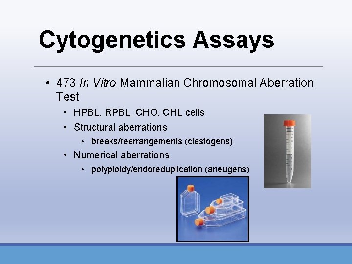 Cytogenetics Assays • 473 In Vitro Mammalian Chromosomal Aberration Test • HPBL, RPBL, CHO,