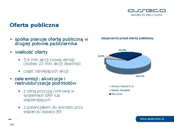 Oferta publiczna § spółka planuje ofertę publiczną w drugiej połowie października § wielkość oferty