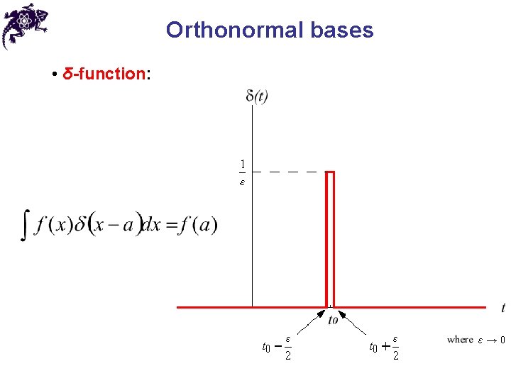 Orthonormal bases • δ-function: Orthonormal bases • δ-function: