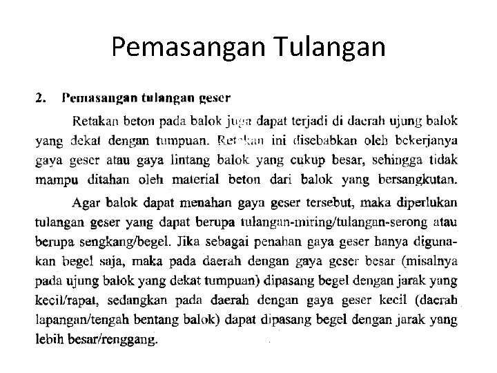 Pemasangan Tulangan 