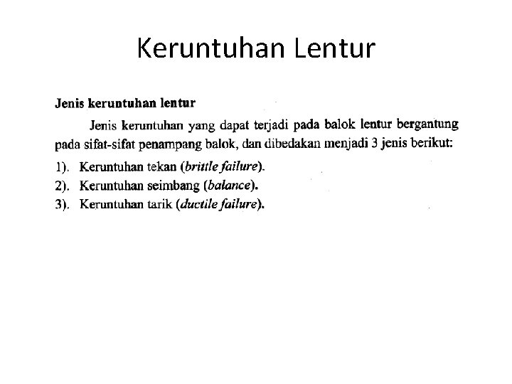 Keruntuhan Lentur 