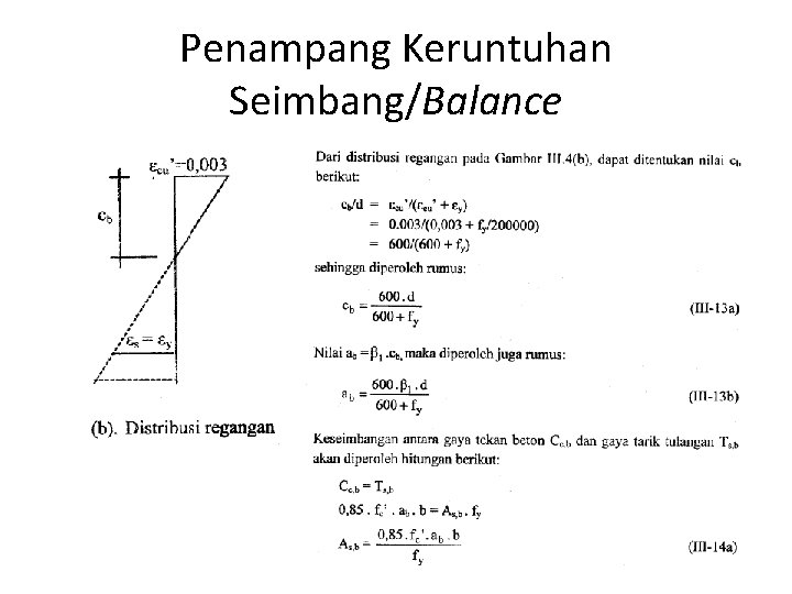 Penampang Keruntuhan Seimbang/Balance 