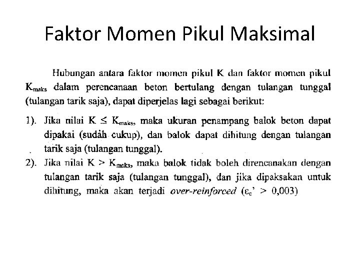 Faktor Momen Pikul Maksimal 
