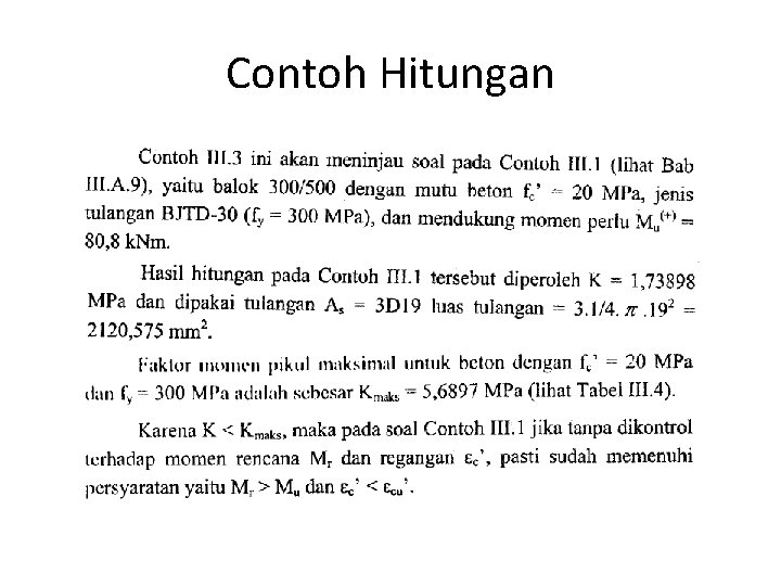 Contoh Hitungan 