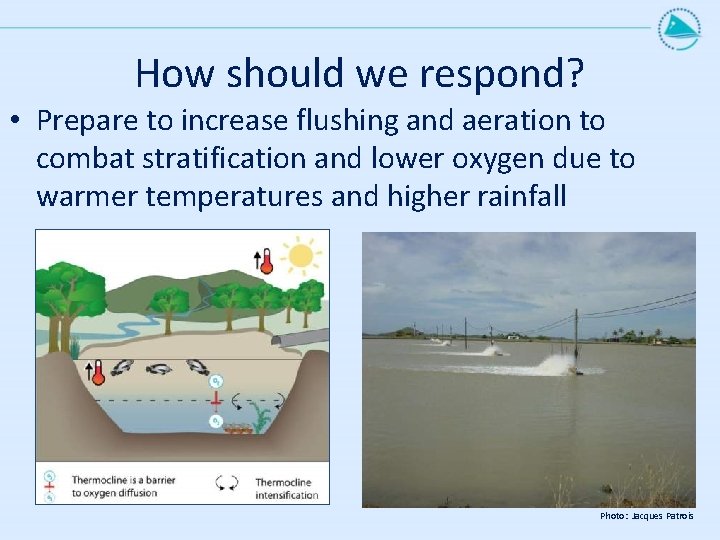 How should we respond? • Prepare to increase flushing and aeration to combat stratification