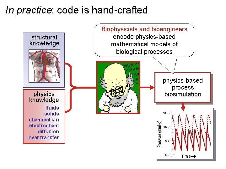 In practice: code is hand-crafted structural knowledge physics knowledge Biophysicists and bioengineers encode physics-based