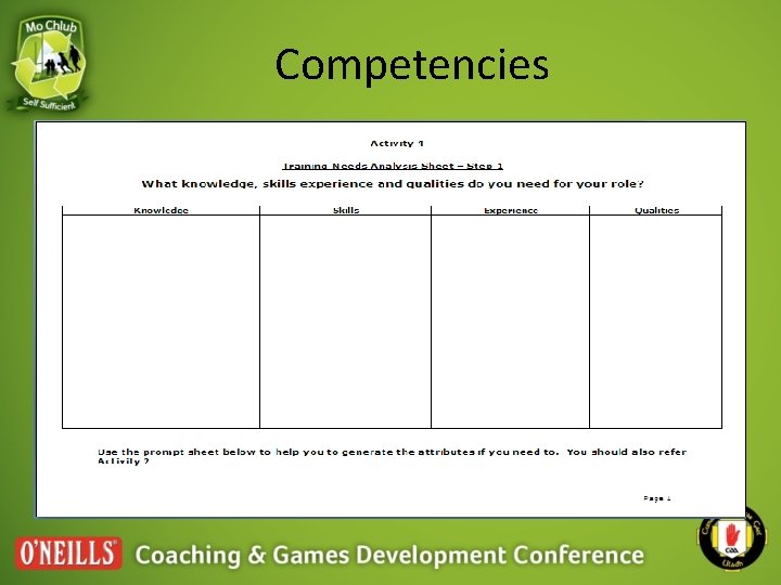 Competencies Competencies