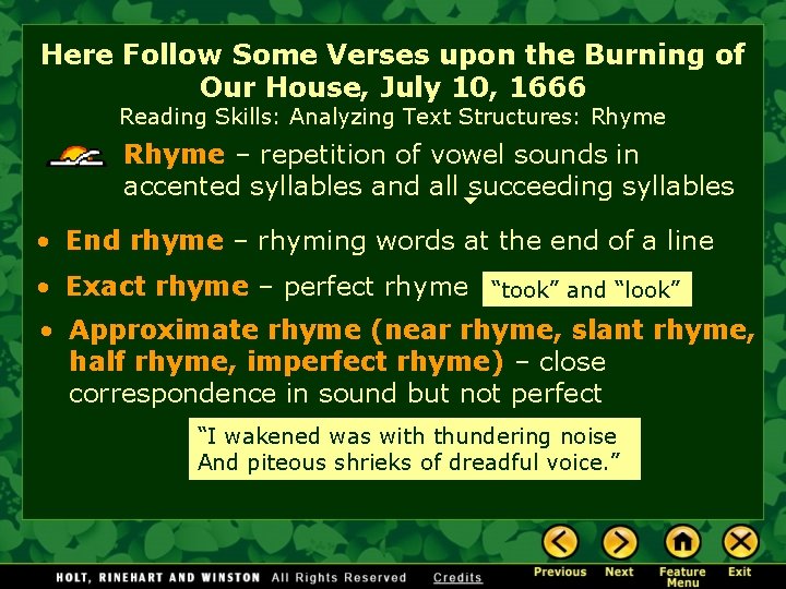 Here Follow Some Verses upon the Burning of Our House, July 10, 1666 Reading