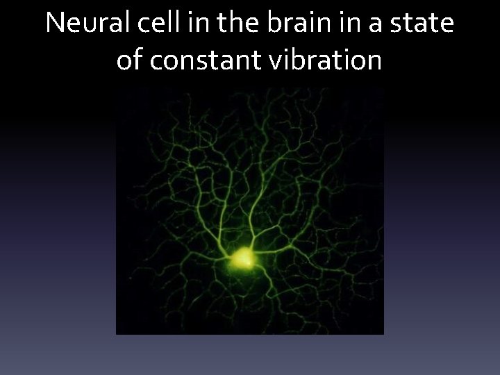 Neural cell in the brain in a state of constant vibration 