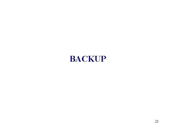 BACKUP 23 