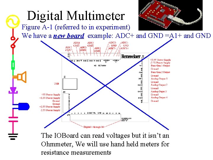 Digital Multimeter Figure A-1 (referred to in experiment) We have a new board example: