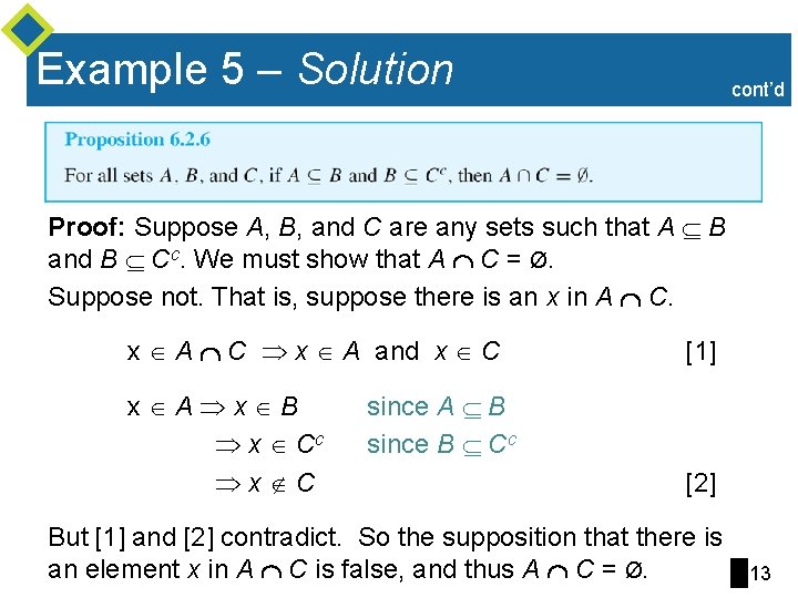 Example 5 – Solution cont’d Proof: Suppose A, B, and C are any sets