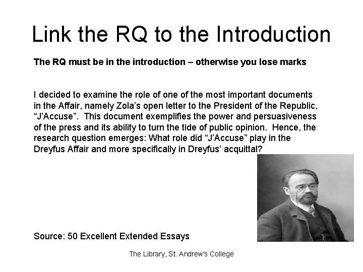 Link the RQ to the Introduction The RQ must be in the introduction –