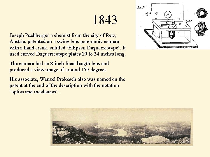 1843 Joseph Puchberger a chemist from the city of Retz, Austria, patented on a