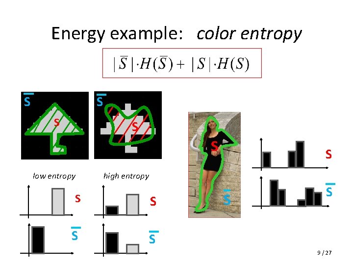 Energy example: color entropy S S S low entropy S high entropy S S