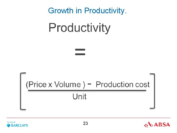 Growth in Productivity. 23 