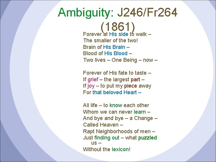 Ambiguity: J 246/Fr 264 (1861) Forever at His side to walk – The smaller