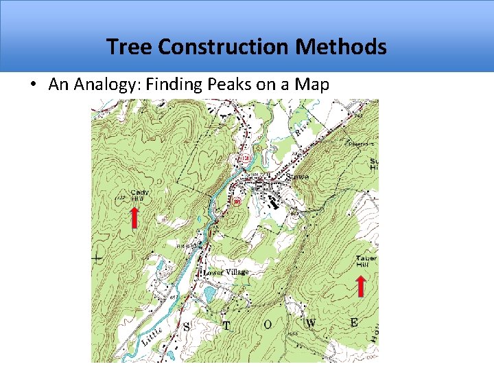 Tree Construction Methods • An Analogy: Finding Peaks on a Map 