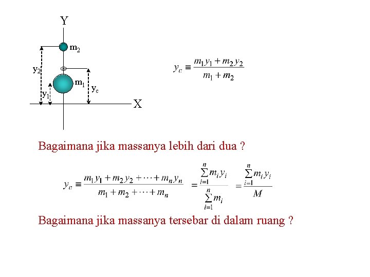 Y m 2 y 1 m 1 yc X Bagaimana jika massanya lebih dari
