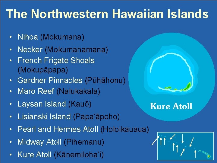 The Northwestern Hawaiian Islands • Nihoa (Mokumana) • Necker (Mokumana) • French Frigate Shoals