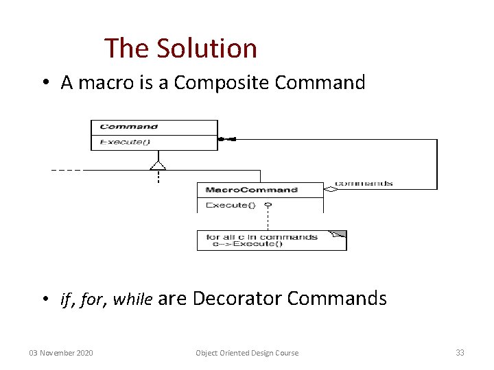 The Solution • A macro is a Composite Command • if, for, while are