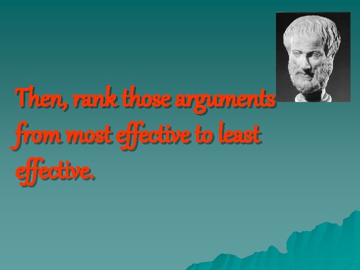 Then, rank those arguments from most effective to least effective. 