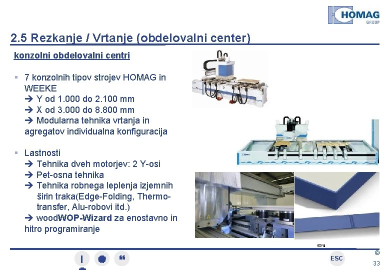 2. 5 Rezkanje / Vrtanje (obdelovalni center) konzolni obdelovalni centri 7 konzolnih tipov strojev