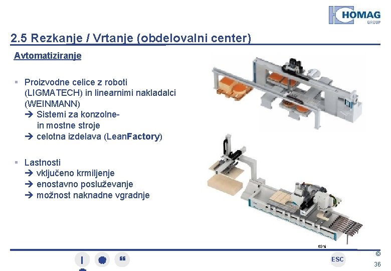 2. 5 Rezkanje / Vrtanje (obdelovalni center) Avtomatiziranje Proizvodne celice z roboti (LIGMATECH) in