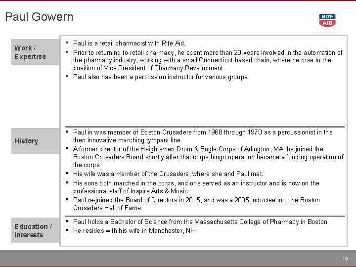 Paul Gowern Work / Expertise ▪ ▪ History ▪ ▪ Education / Interests ▪