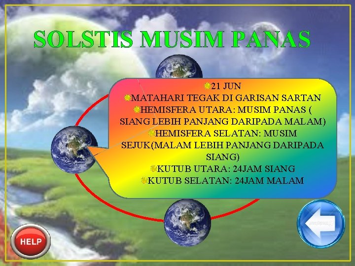 SOLSTIS MUSIM PANAS 21 JUN MATAHARI TEGAK DI GARISAN SARTAN HEMISFERA UTARA: MUSIM PANAS