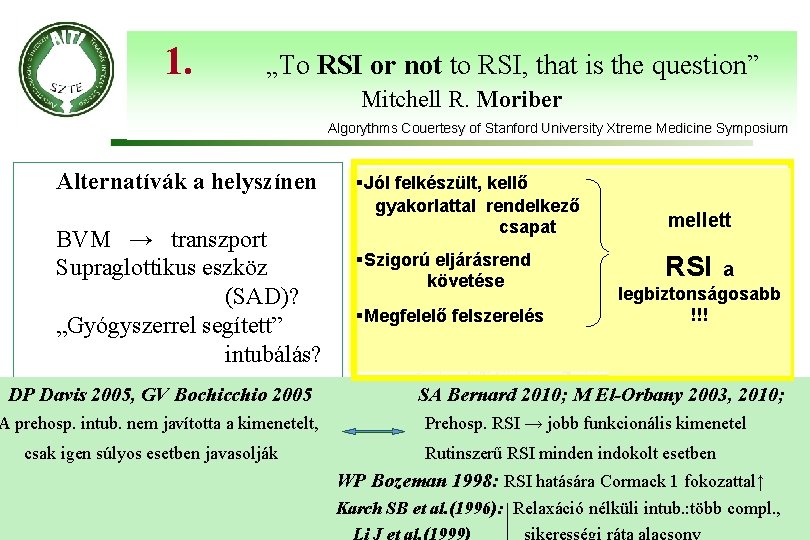 1. „To RSI or not to RSI, that is the question” Mitchell R. Moriber