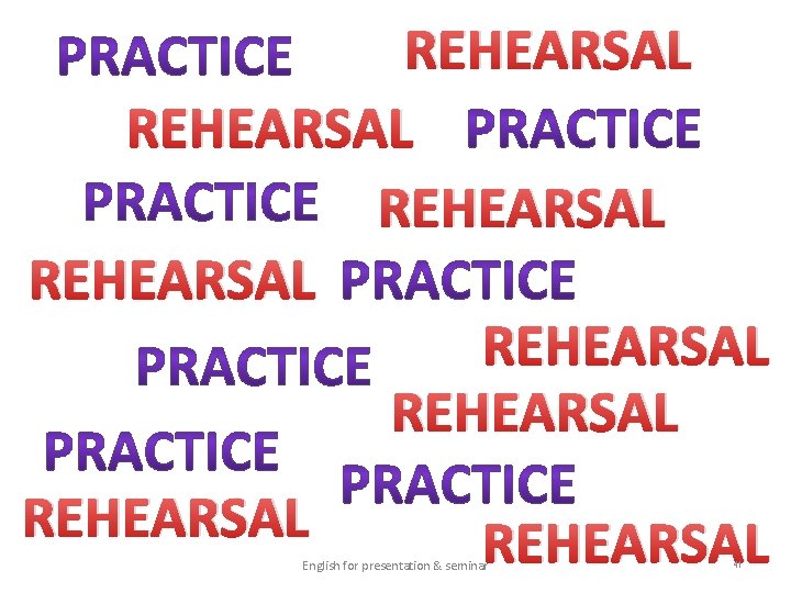 REHEARSAL REHEARSAL English for presentation & seminar 41 