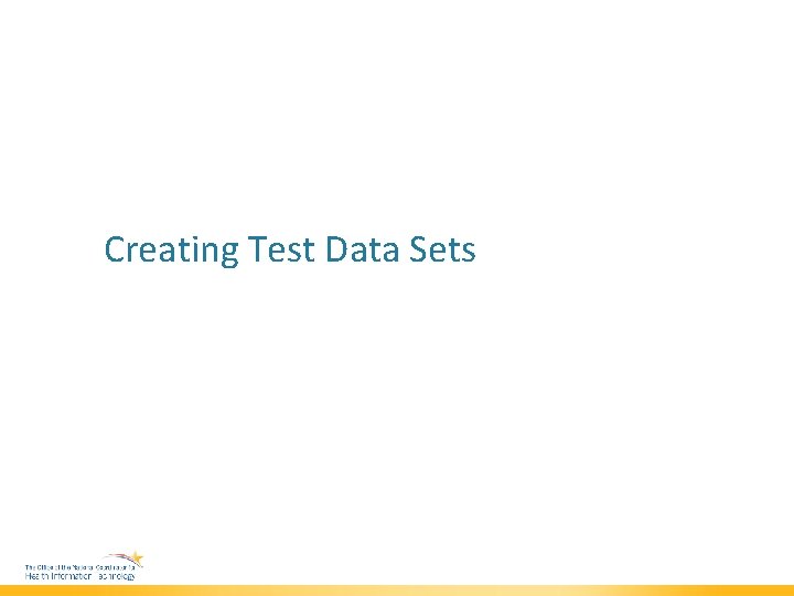 Creating Test Data Sets 