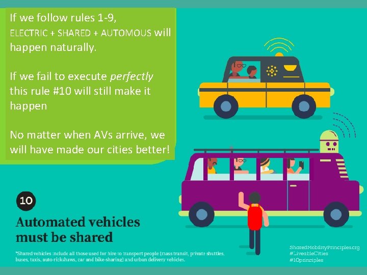 If we follow rules 1 -9, ELECTRIC + SHARED + AUTOMOUS will happen naturally.